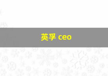 英孚 ceo